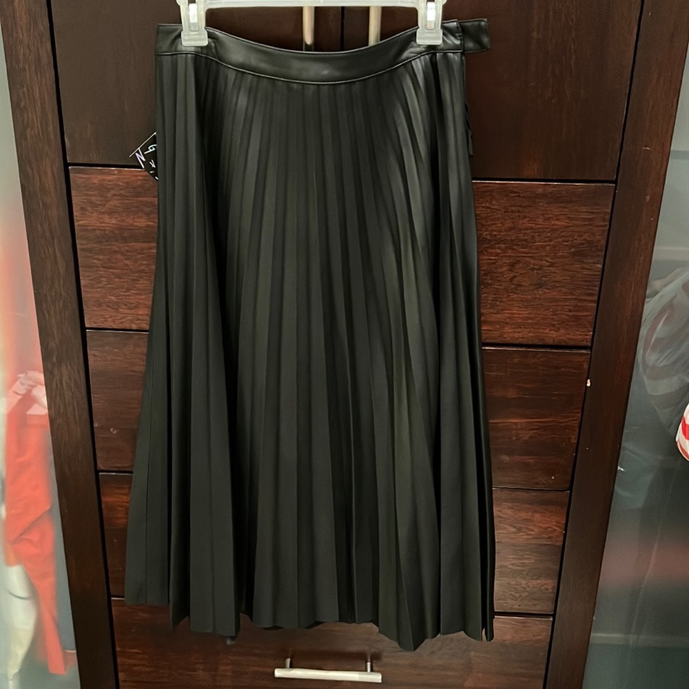 Nasty Gal Leather pleated skirt